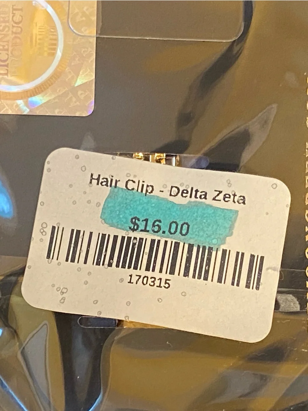 Delta Zeta “DEEZEE” Bling Hair Clip - Pink Coral Ombre with Rhinestones